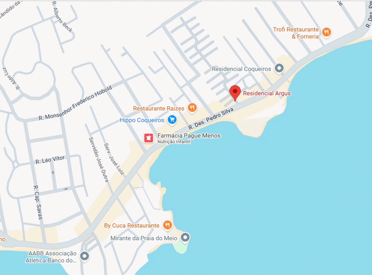 Mapa da localização do Residencial Argus em Coqueiros, Florianópolis